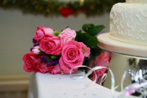 cake and flowers